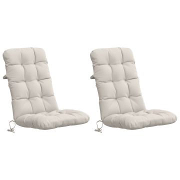 Cuscini per Sedia Alta in 2 Pezzi VIANEN 100% Poliestere Bianco