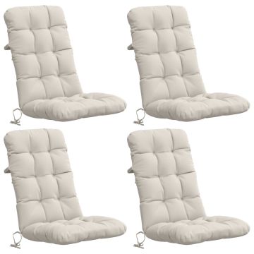 Cuscini per Sedia Alta in 4 Pezzi VIANEN 100% Poliestere Bianco