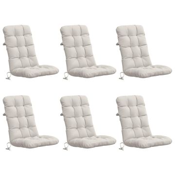 Cuscini per Sedia Alta in 6 Pezzi VIANEN 100% Poliestere Bianco