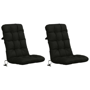 Cuscini per Sedia Alta in 2 Pezzi VIANEN 100% Poliestere Nero