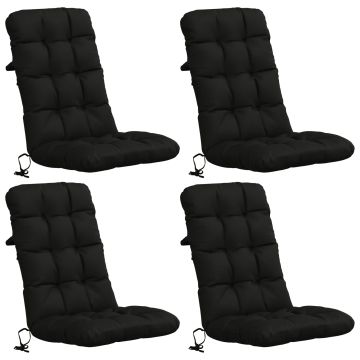 Cuscini per Sedia Alta in 4 Pezzi VIANEN 100% Poliestere Nero