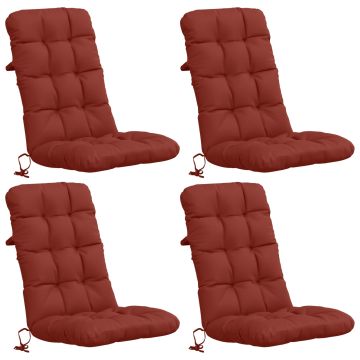 Cuscini per Sedia Alta in 4 Pezzi VIANEN 100% Poliestere Rosso