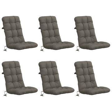 Cuscini per Sedia Alta in 6 Pezzi VIANEN 100% Poliestere Grigio