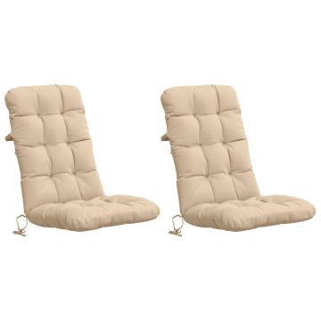 Cuscini per Sedia Alta in 2 Pezzi VIANEN 100% Poliestere Crema