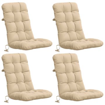 Cuscini per Sedia Alta in 4 Pezzi VIANEN 100% Poliestere Crema