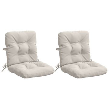 Cuscini per Sedia Alta in 2 Pezzi VIANEN 100% Poliestere Bianco