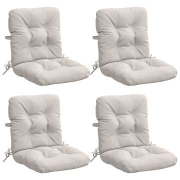 Cuscini per Sedia Alta in 4 Pezzi VIANEN 100% Poliestere Bianco
