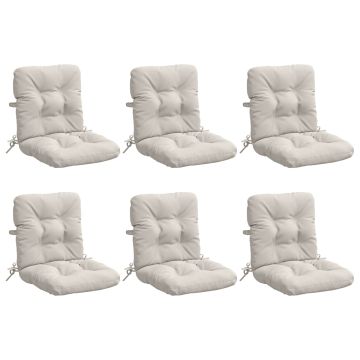 Cuscini per Sedia Alta in 6 Pezzi VIANEN 100% Poliestere Bianco