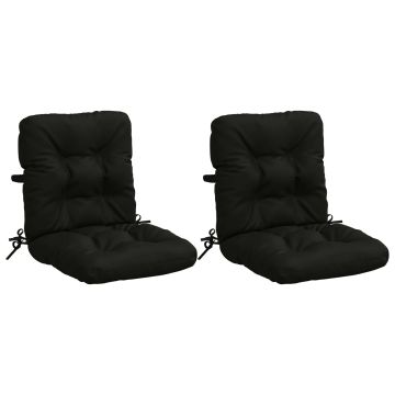 Cuscini per Sedia Alta in 2 Pezzi VIANEN 100% Poliestere Nero