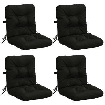 Cuscini per Sedia Alta in 4 Pezzi VIANEN 100% Poliestere Nero