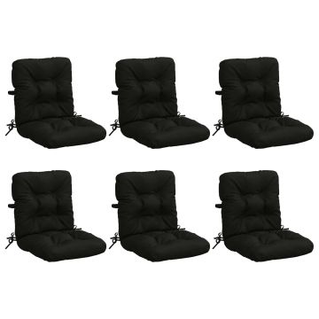 Cuscini per Sedia Alta in 6 Pezzi VIANEN 100% Poliestere Nero