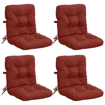 Cuscini per Sedia Alta in 4 Pezzi VIANEN 100% Poliestere Rosso