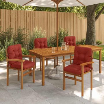 Cuscini per Sedia Alta in 6 Pezzi VIANEN 100% Poliestere Rosso
