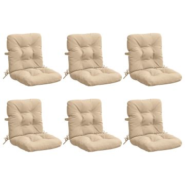 Cuscini per Sedia Alta in 6 Pezzi VIANEN 100% Poliestere Crema