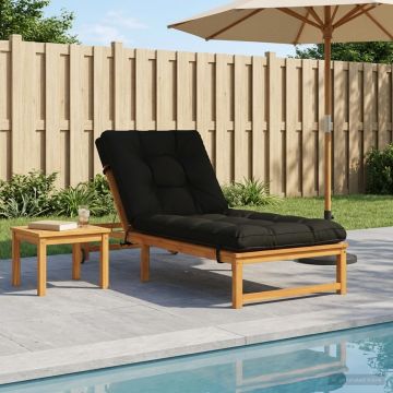 Cuscino per Lettino VIANEN 100% Poliestere Nero 200 x 90 x 8 cm