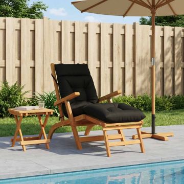 Cuscino per Lettino VIANEN 100% Poliestere Nero 200 x 50 x 8 cm